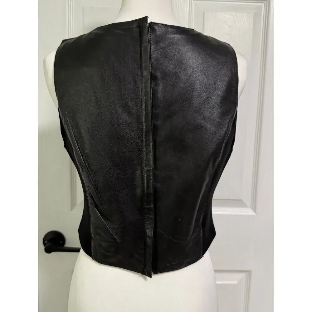 First Genuine Leather Women's Black Lace Up Corset Vest Size Medium - Picture 12 of 12